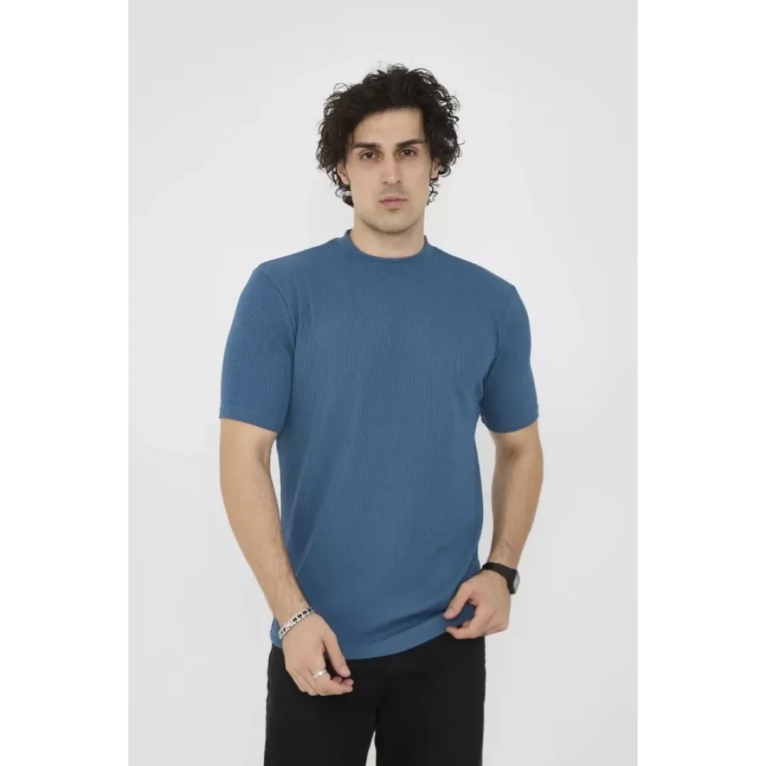Unisex Bisiklet Yaka Slim Fit T-Shirt- Turkuaz - 101449 Unisex Bisiklet Yaka Slim Fit T-Shirt- Turkuaz - 101449