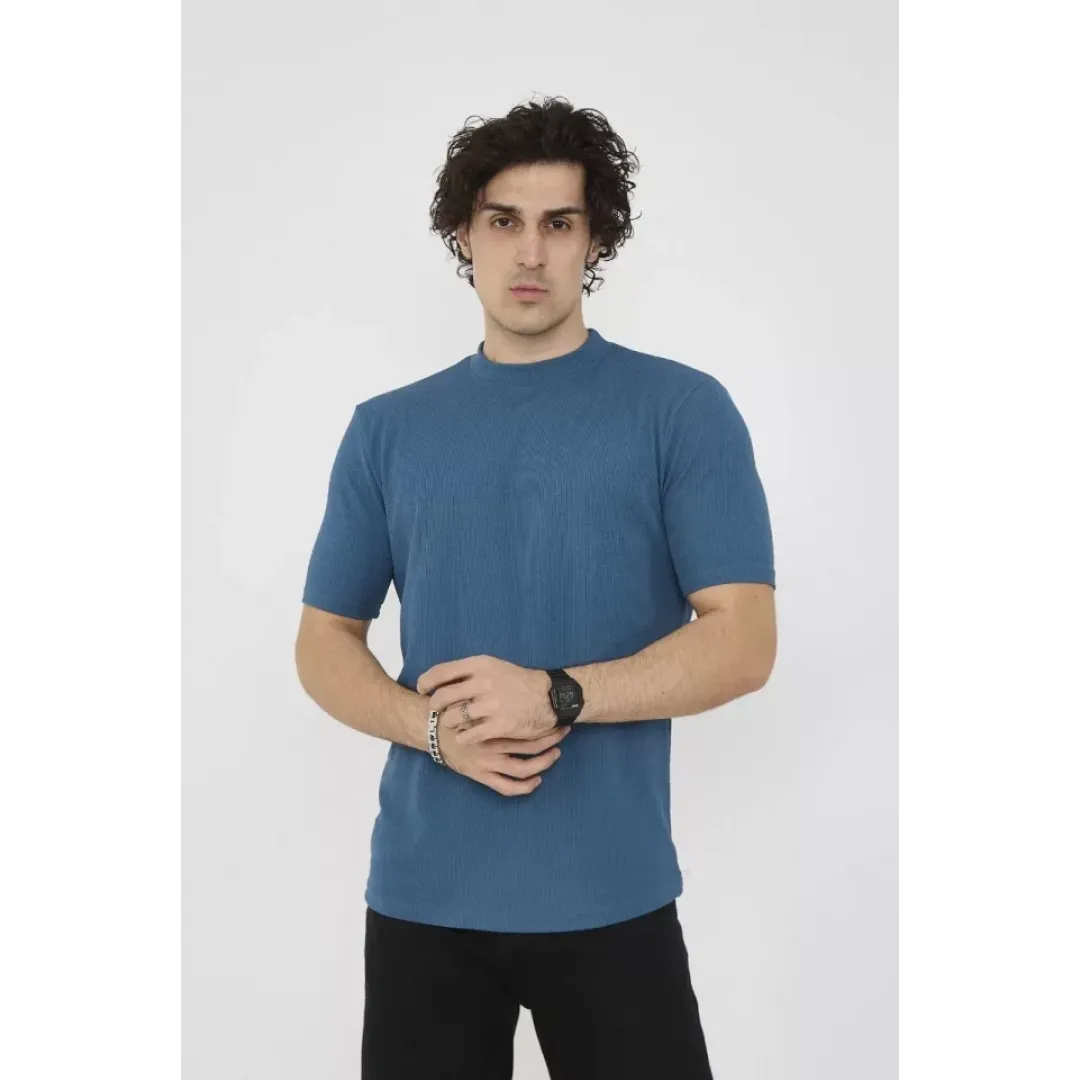 Unisex Bisiklet Yaka Slim Fit T-Shirt- Turkuaz - 101449 Unisex Bisiklet Yaka Slim Fit T-Shirt- Turkuaz - 101449