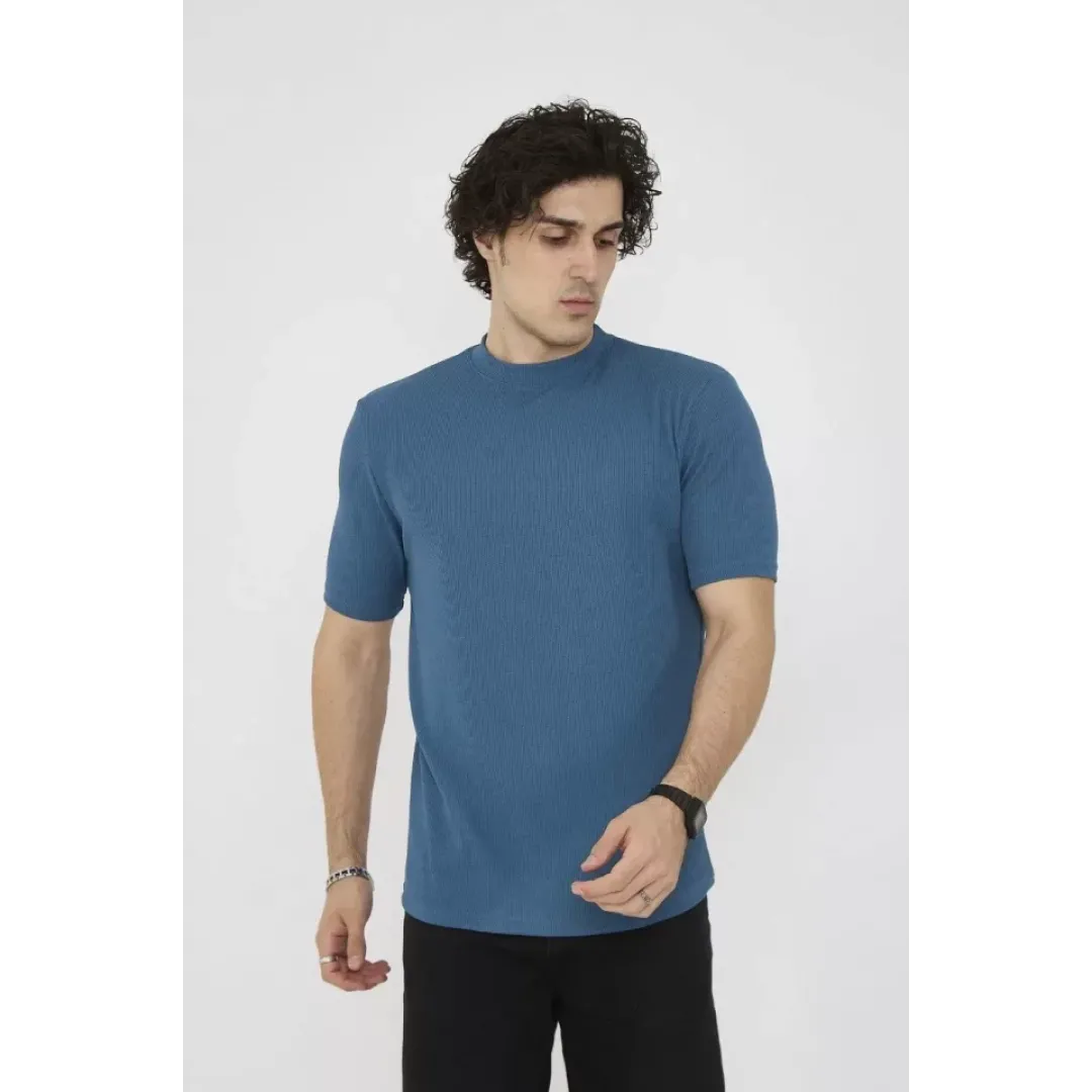 Unisex Bisiklet Yaka Slim Fit T-Shirt- Turkuaz - 101449 Unisex Bisiklet Yaka Slim Fit T-Shirt- Turkuaz - 101449