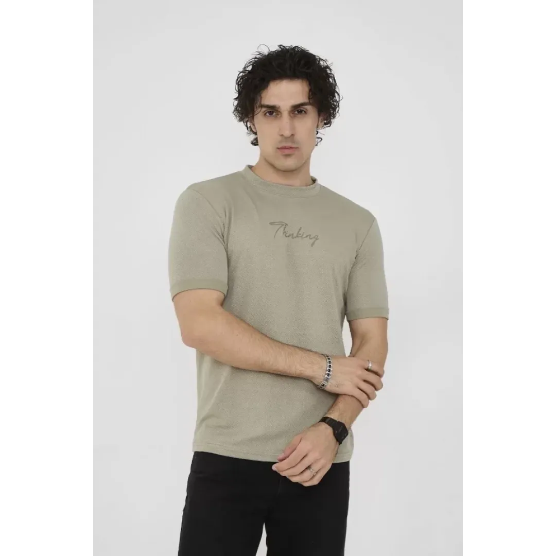Unisex Bisiklet Yaka Slim Fit T-Shirt- Açık Yeşil - 101453 Unisex Bisiklet Yaka Slim Fit T-Shirt- Açık Yeşil - 101453