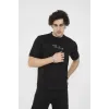 Unisex Bisiklet Yaka Slim Fit T-Shirt- Siyah - 101454 Unisex Bisiklet Yaka Slim Fit T-Shirt- Siyah - 101454