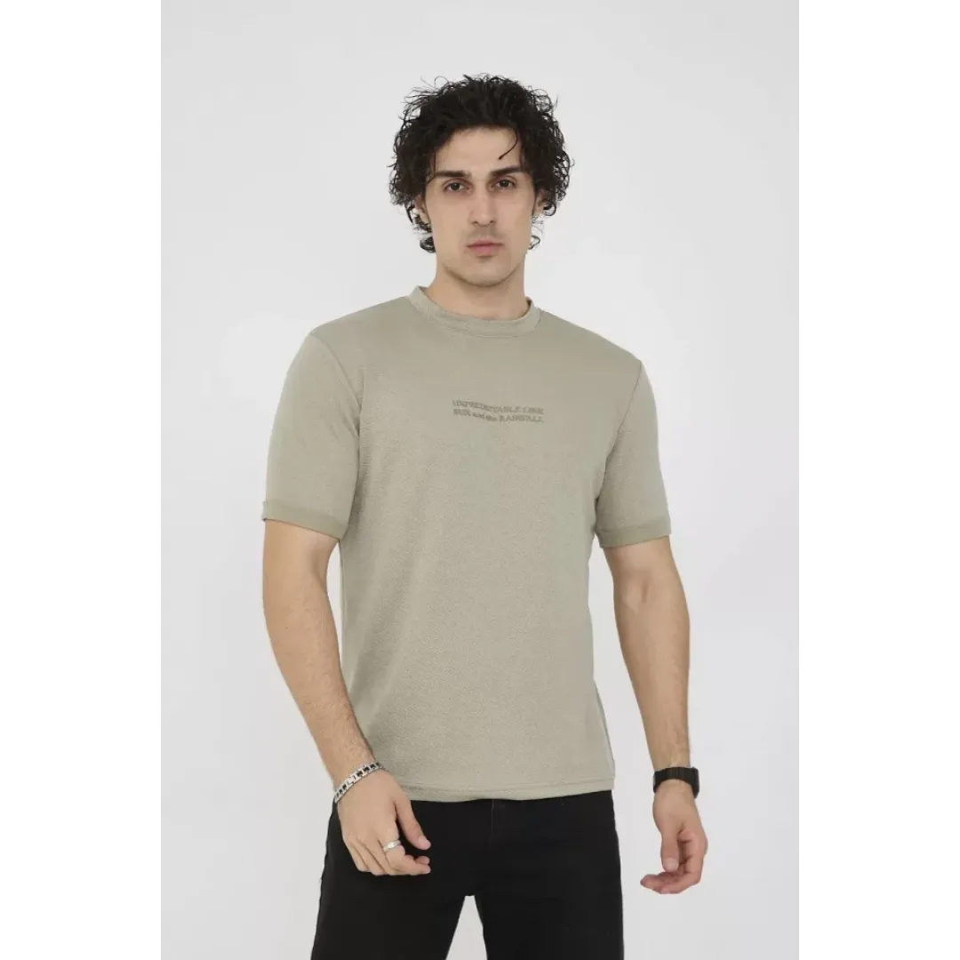 Unisex Bisiklet Yaka Slim Fit T-Shirt- Açık Yeşil - 101457 Unisex Bisiklet Yaka Slim Fit T-Shirt- Açık Yeşil - 101457