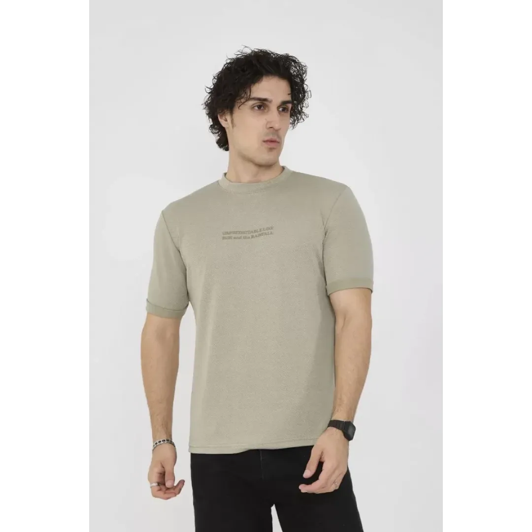 Unisex Bisiklet Yaka Slim Fit T-Shirt- Açık Yeşil - 101457 Unisex Bisiklet Yaka Slim Fit T-Shirt- Açık Yeşil - 101457