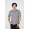 Unisex Bisiklet Yaka Slim Fit T-Shirt- Gri - 101459 Unisex Bisiklet Yaka Slim Fit T-Shirt- Gri - 101459
