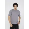 Unisex Bisiklet Yaka Slim Fit T-Shirt- Gri - 101459 Unisex Bisiklet Yaka Slim Fit T-Shirt- Gri - 101459