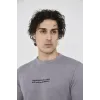 Unisex Bisiklet Yaka Slim Fit T-Shirt- Gri - 101459 Unisex Bisiklet Yaka Slim Fit T-Shirt- Gri - 101459