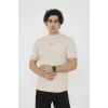 Unisex Bisiklet Yaka Slim Fit T-Shirt- Bej - 101464 Unisex Bisiklet Yaka Slim Fit T-Shirt- Bej - 101464