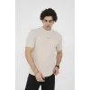 Unisex Bisiklet Yaka Slim Fit T-Shirt- Bej - 101464 Unisex Bisiklet Yaka Slim Fit T-Shirt- Bej - 101464