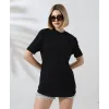 Unisex Bisiklet Yaka Slim Fit T-Shirt - Siyah - 101471 Unisex Bisiklet Yaka Slim Fit T-Shirt - Siyah - 101471