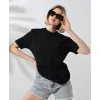 Unisex Bisiklet Yaka Slim Fit T-Shirt - Siyah - 101471 Unisex Bisiklet Yaka Slim Fit T-Shirt - Siyah - 101471