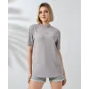 Unisex Bisiklet Yaka Baskılı Slim Fit T-Shirt - Boyalı Gri - 101472 Unisex Bisiklet Yaka Baskılı Slim Fit T-Shirt - Boyalı Gri - 101472