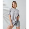 Unisex Bisiklet Yaka Baskılı Slim Fit T-Shirt - Boyalı Gri - 101474 Unisex Bisiklet Yaka Baskılı Slim Fit T-Shirt - Boyalı Gri - 101474