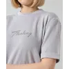 Unisex Bisiklet Yaka Baskılı Slim Fit T-Shirt - Boyalı Gri - 101474 Unisex Bisiklet Yaka Baskılı Slim Fit T-Shirt - Boyalı Gri - 101474