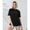 Unisex Bisiklet Yaka Baskılı Slim Fit T-Shirt - Siyah - 101475 Unisex Bisiklet Yaka Baskılı Slim Fit T-Shirt - Siyah - 101475