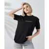 Unisex Bisiklet Yaka Baskılı Slim Fit T-Shirt - Siyah - 101476 Unisex Bisiklet Yaka Baskılı Slim Fit T-Shirt - Siyah - 101476