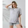 Unisex Bisiklet Yaka Baskılı Slim Fit T-Shirt - Boyalı Gri - 101477 Unisex Bisiklet Yaka Baskılı Slim Fit T-Shirt - Boyalı Gri - 101477