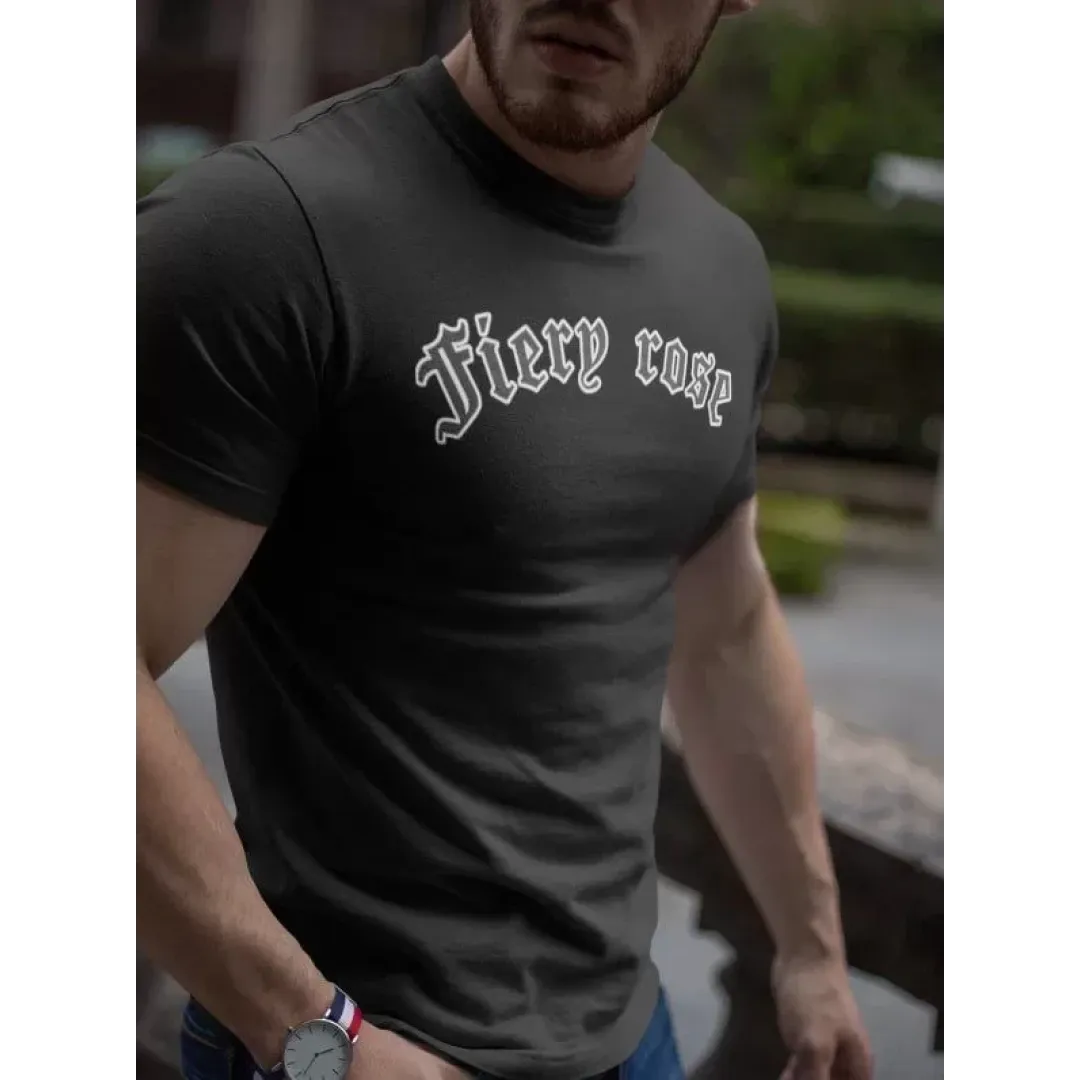 Erkek Bisiklet Yaka Baskılı Oversize T-Shirt - Siyah - 102078
