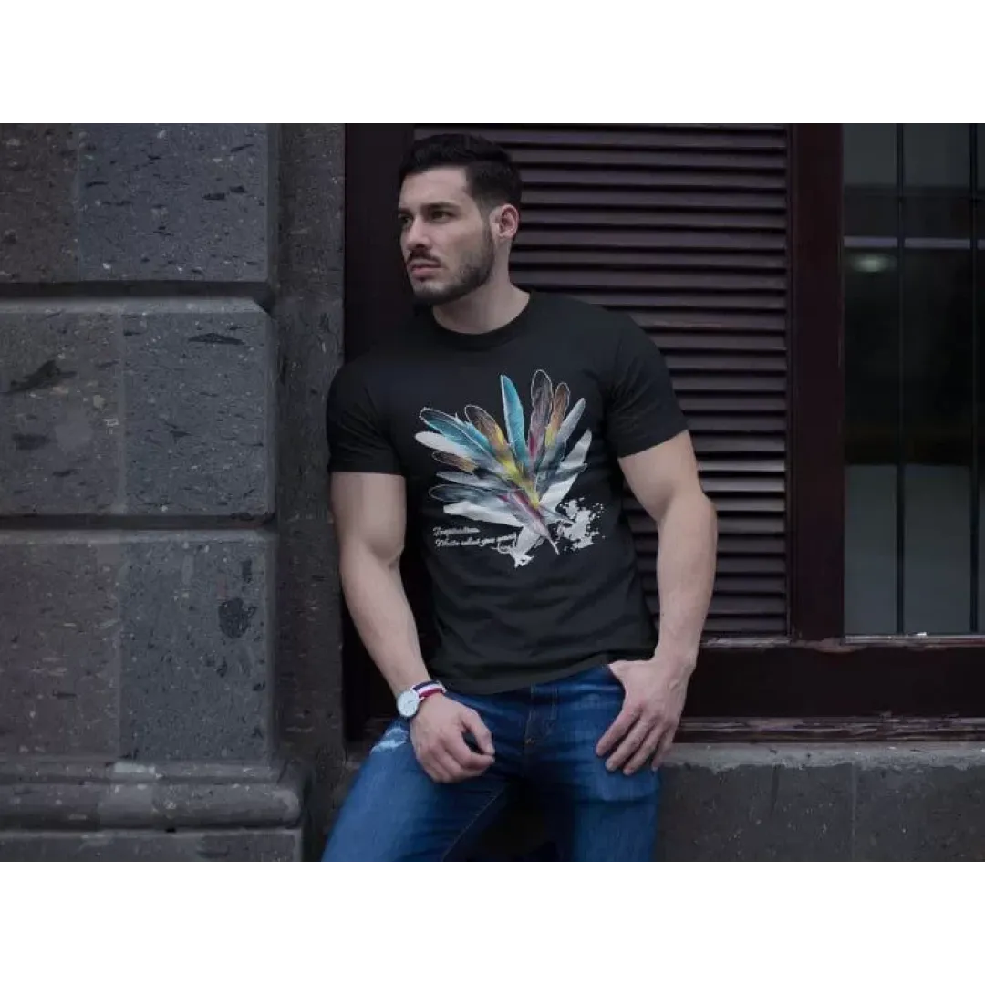 Unisex Bisiklet Yaka Baskılı Oversize T-Shirt - Siyah - 102086 Unisex Bisiklet Yaka Baskılı Oversize T-Shirt - Siyah - 102086