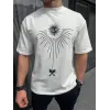 Unisex Bisiklet Yaka Baskılı Oversize T-Shirt - Beyaz - 102330 Unisex Bisiklet Yaka Baskılı Oversize T-Shirt - Beyaz - 102330