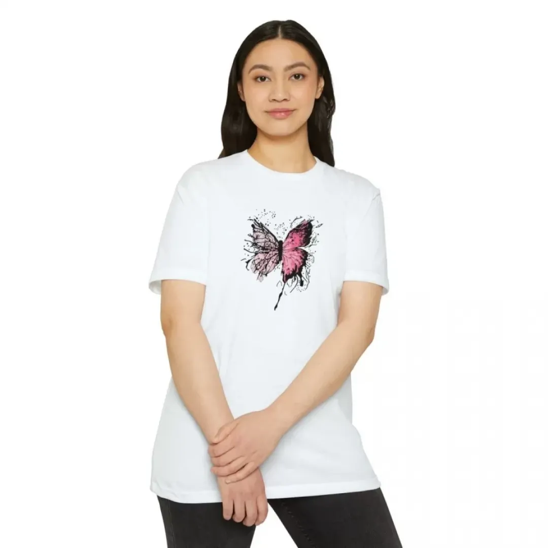 Unisex Bisiklet Yaka Baskılı T-Shirt - Beyaz - 102353 Unisex Bisiklet Yaka Baskılı T-Shirt - Beyaz - 102353
