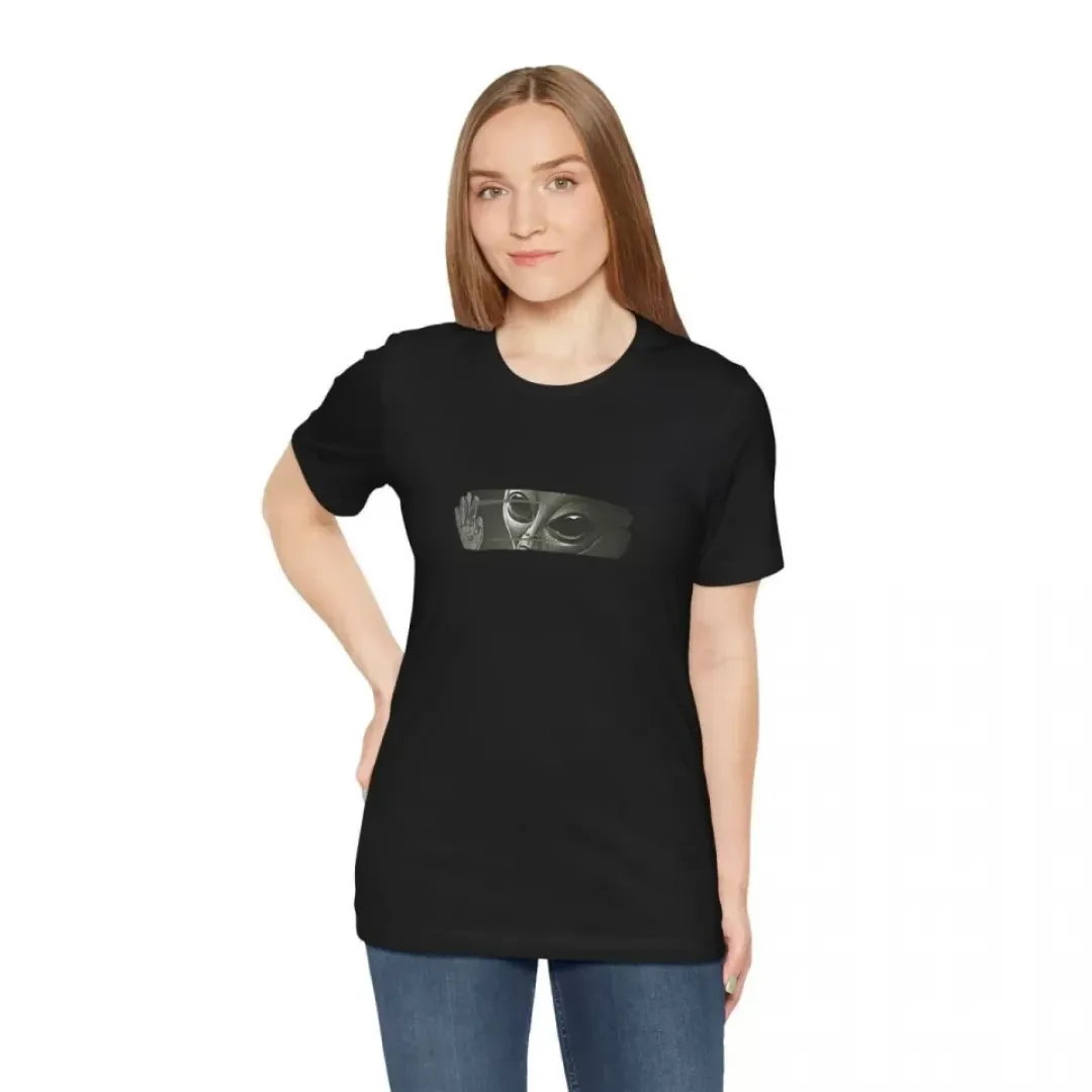 Unisex Bisiklet Yaka Baskılı T-Shirt - Siyah - 102365 Unisex Bisiklet Yaka Baskılı T-Shirt - Siyah - 102365