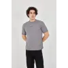 Unisex Jakar Kumaş Slim Fit T-Shirt - Boyalı Gri - 102714 Unisex Jakar Kumaş Slim Fit T-Shirt - Boyalı Gri - 102714
