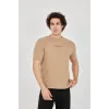 Unisex Jakar Kumaş Slim Fit T-Shirt - Kahverengi - 102716 Unisex Jakar Kumaş Slim Fit T-Shirt - Kahverengi - 102716