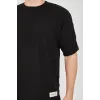 Unisex Jakar Kumaş Rahat Kol T-Shirt - Siyah - 102719 Unisex Jakar Kumaş Rahat Kol T-Shirt - Siyah - 102719
