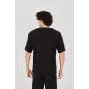 Unisex Jakar Kumaş Rahat Kol T-Shirt - Siyah - 102719 Unisex Jakar Kumaş Rahat Kol T-Shirt - Siyah - 102719