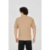 Unisex Jakar Kumaş Rahat Kol T-Shirt - Kahverengi - 102720 Unisex Jakar Kumaş Rahat Kol T-Shirt - Kahverengi - 102720