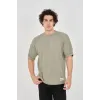 Unisex Jakar Kumaş Rahat Kol T-Shirt - Açık Yeşil - 102721 Unisex Jakar Kumaş Rahat Kol T-Shirt - Açık Yeşil - 102721