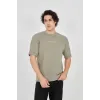 Unisex Jakar Kumaş Rahat Kol T-Shirt - Açık Yeşil - 102725 Unisex Jakar Kumaş Rahat Kol T-Shirt - Açık Yeşil - 102725