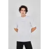 Unisex Jakar Kumaş Rahat Kol T-Shirt - Beyaz - 102727 Unisex Jakar Kumaş Rahat Kol T-Shirt - Beyaz - 102727