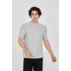 Unisex Waffle Kumaş Rahat Kol T-Shirt - Boyalı Gri - 102729 Unisex Waffle Kumaş Rahat Kol T-Shirt - Boyalı Gri - 102729