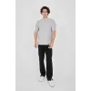 Unisex Waffle Kumaş Rahat Kol T-Shirt - Boyalı Gri - 102729 Unisex Waffle Kumaş Rahat Kol T-Shirt - Boyalı Gri - 102729