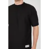 Unisex Waffle Kumaş Rahat Kol T-Shirt - Siyah - 102732 Unisex Waffle Kumaş Rahat Kol T-Shirt - Siyah - 102732