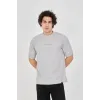 Unisex Waffle Kumaş Rahat Kol T-Shirt - Boyalı Gri - 102733 Unisex Waffle Kumaş Rahat Kol T-Shirt - Boyalı Gri - 102733