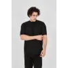Unisex Waffle Kumaş Rahat Kol T-Shirt - Siyah - 102735 Unisex Waffle Kumaş Rahat Kol T-Shirt - Siyah - 102735