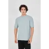 Unisex Waffle Kumaş Rahat Kol T-Shirt - Buz Mavisi - 102736 Unisex Waffle Kumaş Rahat Kol T-Shirt - Buz Mavisi - 102736