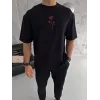Unisex Bisiklet Yaka Baskılı Oversize T-Shirt - Siyah - 102882 Unisex Bisiklet Yaka Baskılı Oversize T-Shirt - Siyah - 102882
