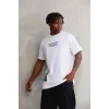 Unisex Bisiklet Yaka Baskılı Oversize T-Shirt - Beyaz - 103369 Unisex Bisiklet Yaka Baskılı Oversize T-Shirt - Beyaz - 103369