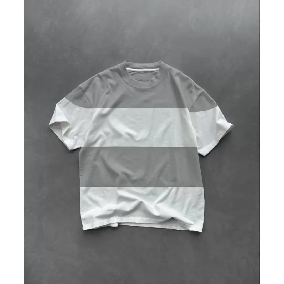 Unisex Bisiklet Yaka Parçalı T-Shirt - Gri - 103389 Unisex Bisiklet Yaka Parçalı T-Shirt - Gri - 103389