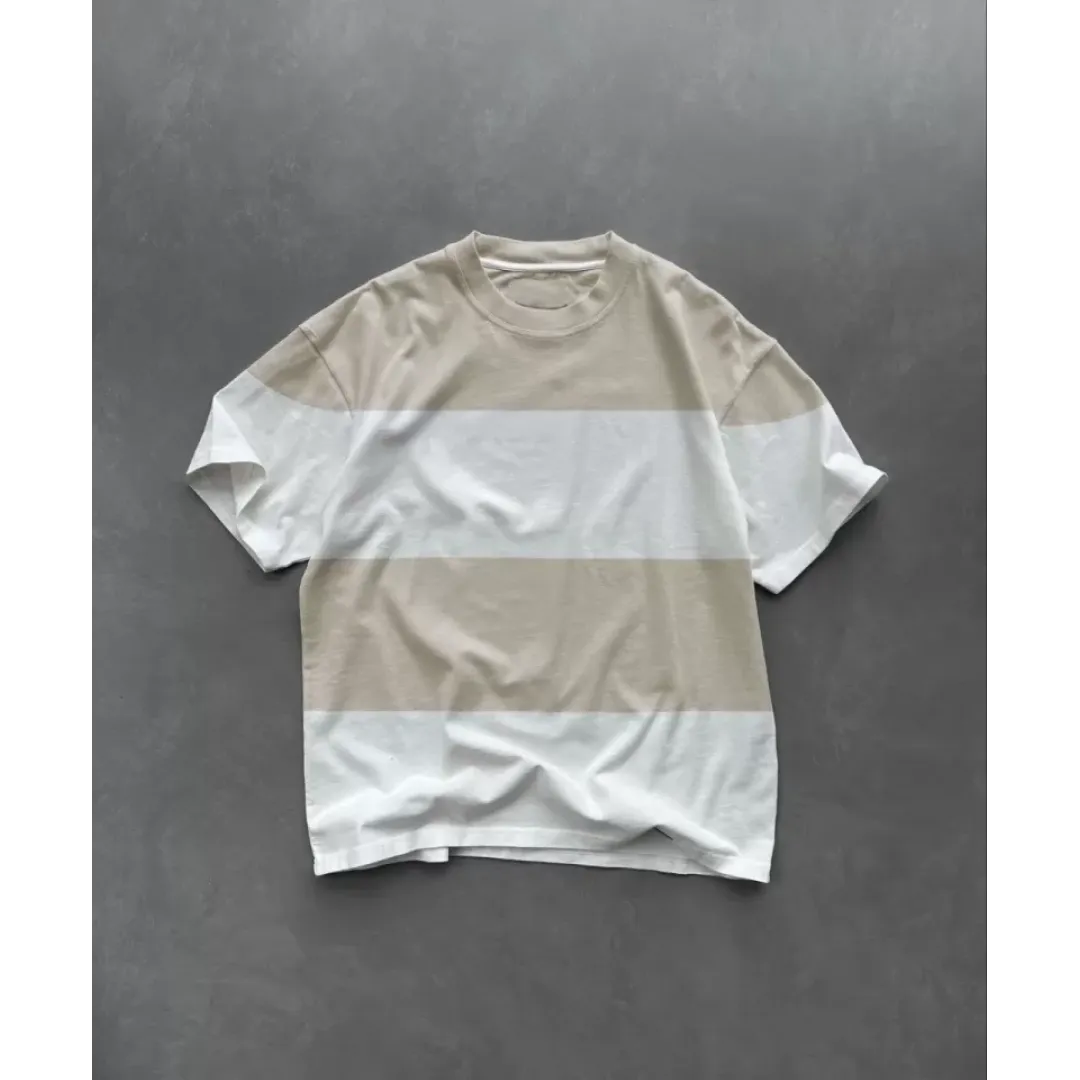 Unisex Bisiklet Yaka Parçalı T-Shirt - Bej - 103390 Unisex Bisiklet Yaka Parçalı T-Shirt - Bej - 103390