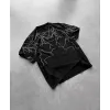 Unisex Bisiklet Yaka Baskılı Oversize T-Shirt - Siyah - 103394 Unisex Bisiklet Yaka Baskılı Oversize T-Shirt - Siyah - 103394