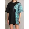 Unisex Bisiklet Yaka Baskılı Oversize T-Shirt - Siyah - 103496 Unisex Bisiklet Yaka Baskılı Oversize T-Shirt - Siyah - 103496