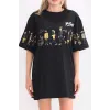 Unisex Bisiklet Yaka Baskılı Oversize T-Shirt - Siyah - 103502 Unisex Bisiklet Yaka Baskılı Oversize T-Shirt - Siyah - 103502
