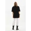 Unisex Bisiklet Yaka 20/1 Düz Oversize T-Shirt - Siyah - 103508 Unisex Bisiklet Yaka 20/1 Düz Oversize T-Shirt - Siyah - 103508
