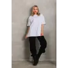 Unisex Bisiklet Yaka 20/1 Düz Oversize T-Shirt - Beyaz - 103509 Unisex Bisiklet Yaka 20/1 Düz Oversize T-Shirt - Beyaz - 103509