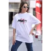 Unisex Bisiklet Yaka Baskılı Oversize T-Shirt - Beyaz - 104333 Unisex Bisiklet Yaka Baskılı Oversize T-Shirt - Beyaz - 104333