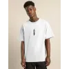 Unisex Bisiklet Yaka Baskılı Oversize T-Shirt - Beyaz - 104352 Unisex Bisiklet Yaka Baskılı Oversize T-Shirt - Beyaz - 104352
